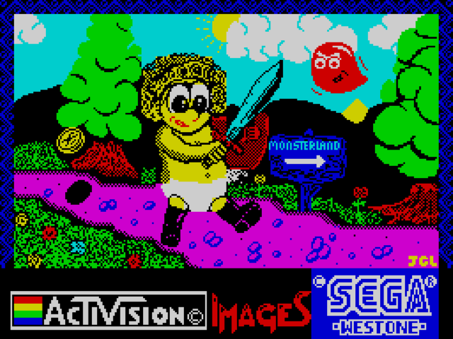 Super Wonder Boy title screen for ZX Spectrum